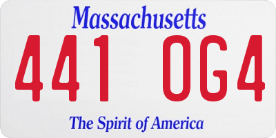 MA license plate 441OG4