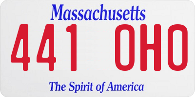 MA license plate 441OH0