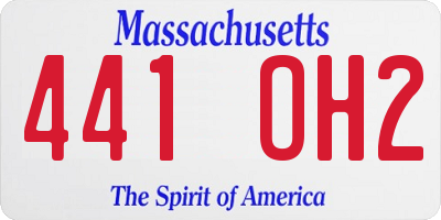 MA license plate 441OH2