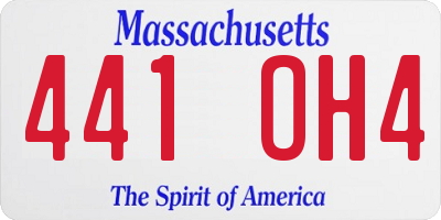 MA license plate 441OH4