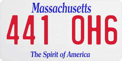 MA license plate 441OH6