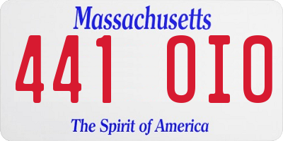 MA license plate 441OI0