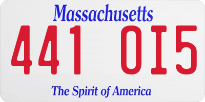 MA license plate 441OI5