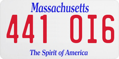 MA license plate 441OI6