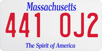 MA license plate 441OJ2