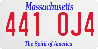 MA license plate 441OJ4