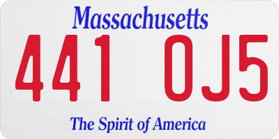 MA license plate 441OJ5