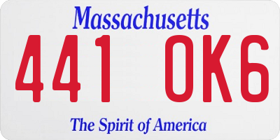 MA license plate 441OK6