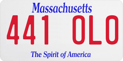 MA license plate 441OL0