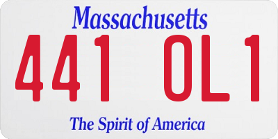 MA license plate 441OL1