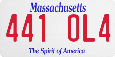 MA license plate 441OL4