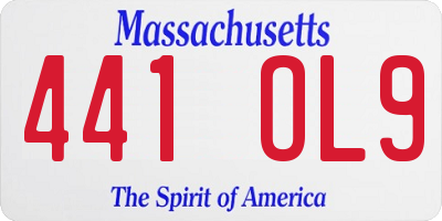 MA license plate 441OL9