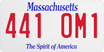 MA license plate 441OM1