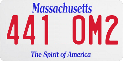 MA license plate 441OM2