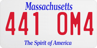 MA license plate 441OM4