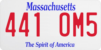 MA license plate 441OM5