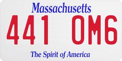 MA license plate 441OM6