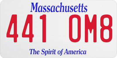 MA license plate 441OM8
