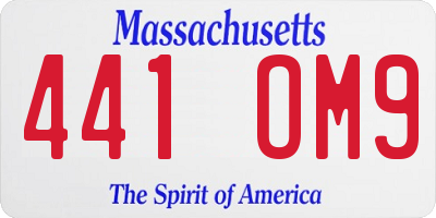MA license plate 441OM9