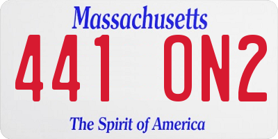 MA license plate 441ON2