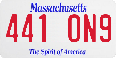 MA license plate 441ON9