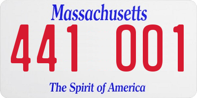 MA license plate 441OO1
