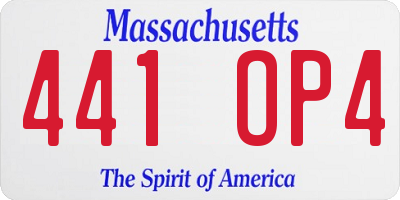 MA license plate 441OP4