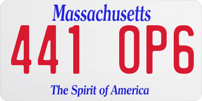 MA license plate 441OP6