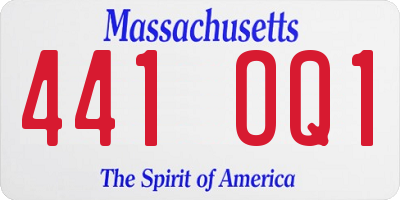 MA license plate 441OQ1
