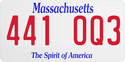 MA license plate 441OQ3