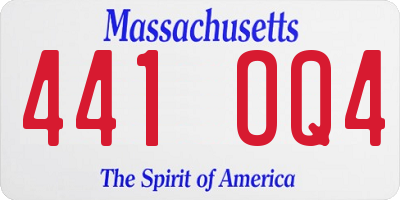 MA license plate 441OQ4