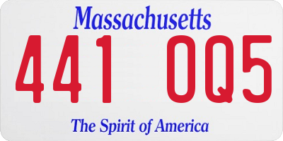 MA license plate 441OQ5