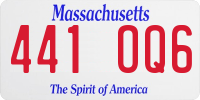 MA license plate 441OQ6
