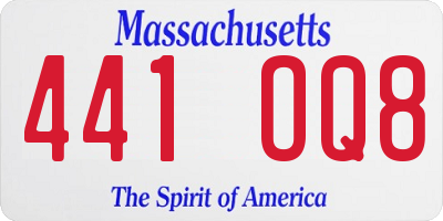 MA license plate 441OQ8