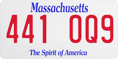 MA license plate 441OQ9