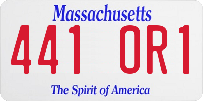 MA license plate 441OR1