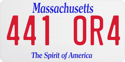 MA license plate 441OR4