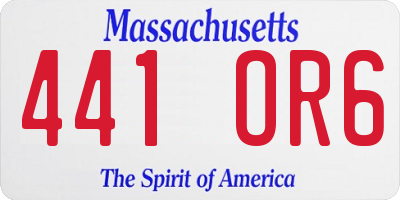 MA license plate 441OR6