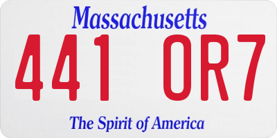 MA license plate 441OR7
