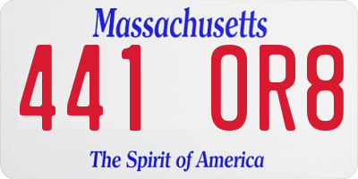 MA license plate 441OR8