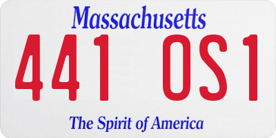 MA license plate 441OS1