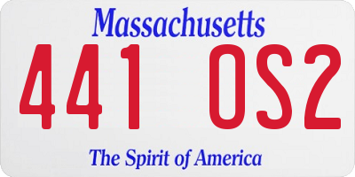 MA license plate 441OS2