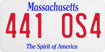 MA license plate 441OS4
