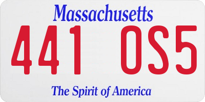 MA license plate 441OS5