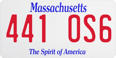 MA license plate 441OS6