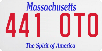 MA license plate 441OT0