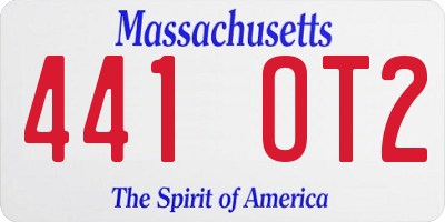 MA license plate 441OT2