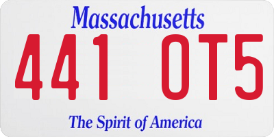 MA license plate 441OT5
