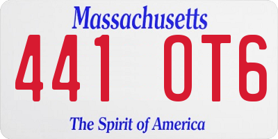MA license plate 441OT6