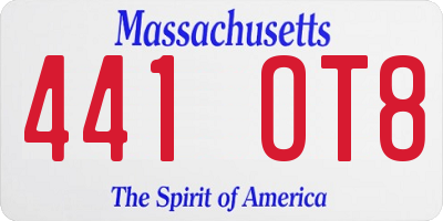 MA license plate 441OT8